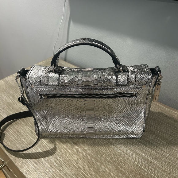 Proenza Shouler Embossed Python Silver PS1 Medium Plus Satchel/Crossbody Handbag - Picture 5 of 15